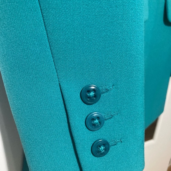 Trina Trunk Workwear Blazer Teal Single  Button Size 2 - Picture 4 of 8